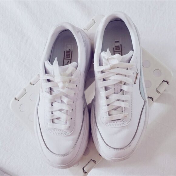 PUMA OSLO MAJA White + Mint Blue Platform Sneakers - Picture 14 of 16